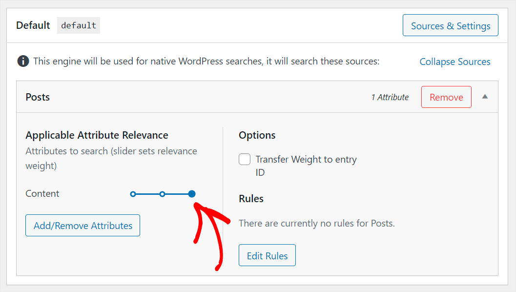 adjust the Content atrribute weight