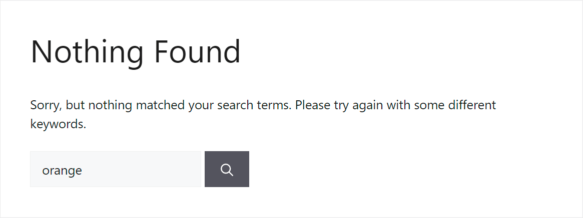 nothing found