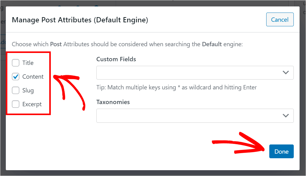 uncheck all the post attributes except Content