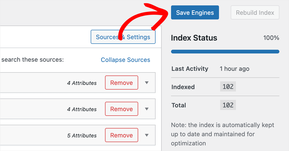 press Save Engines