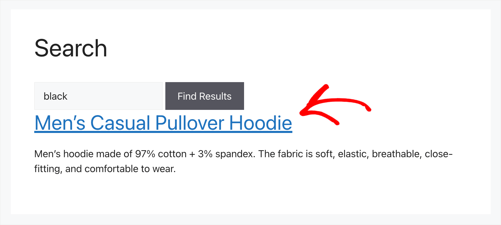 we found the product by its attributes