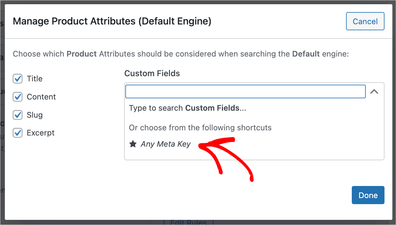 choose Any Meta Key shortcut