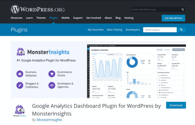 plug-in di Google Analytics di monsterinsights
