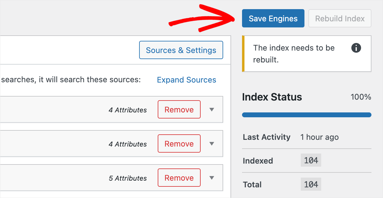 press Save Engines