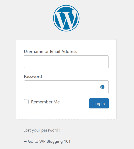 WordPress-Admin-Dashboard-Anmeldung