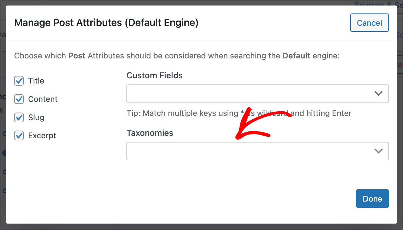 choose taxonomies