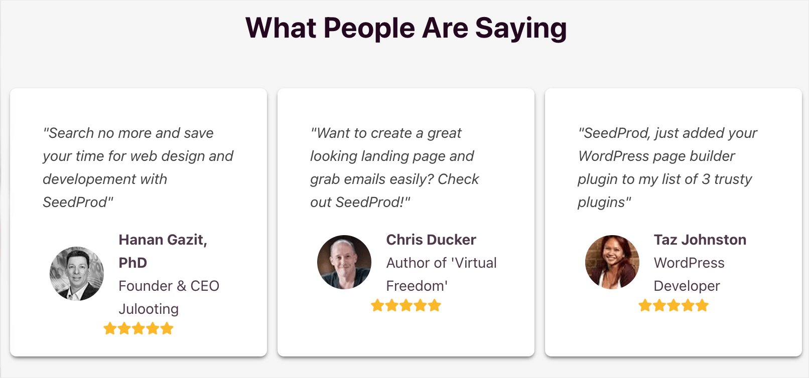 what people are saying about SeedProd