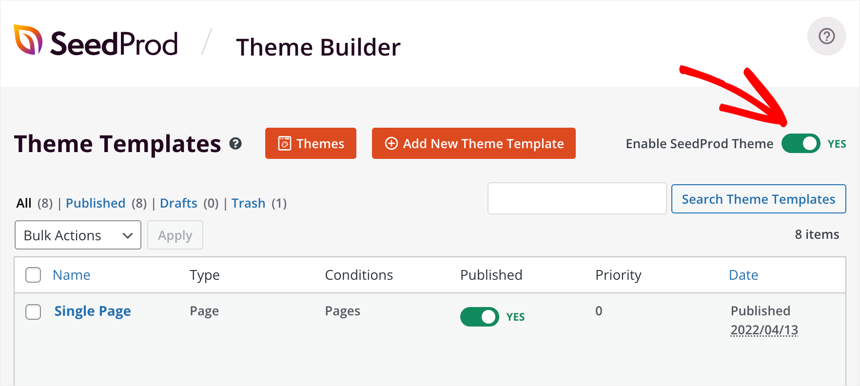 publish your theme