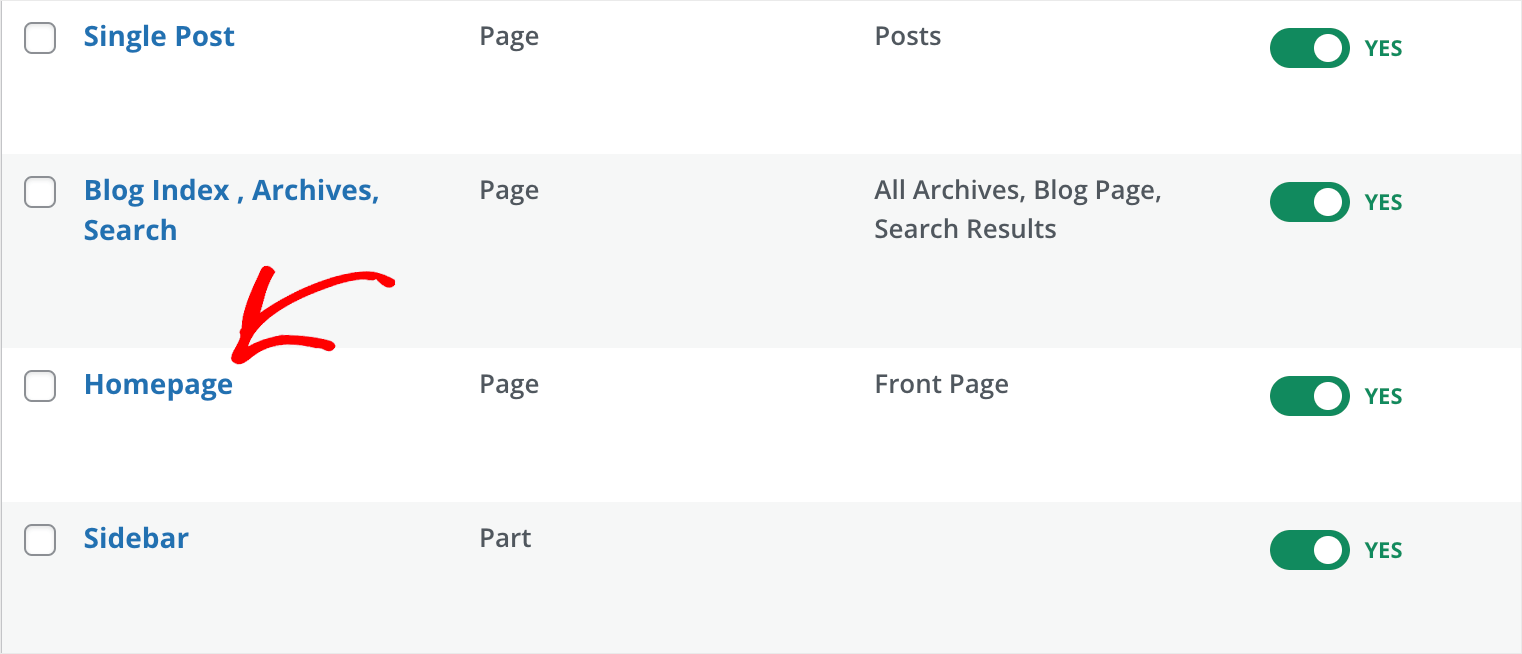 click Homepage
