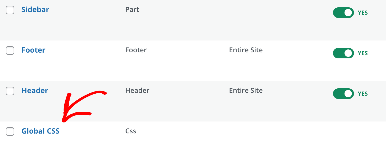 open Global CSS