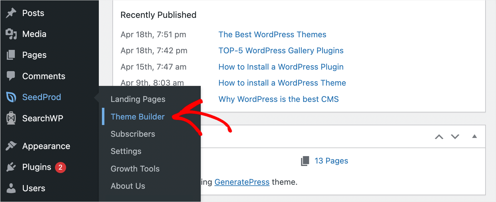 navigate to the Theme Builder