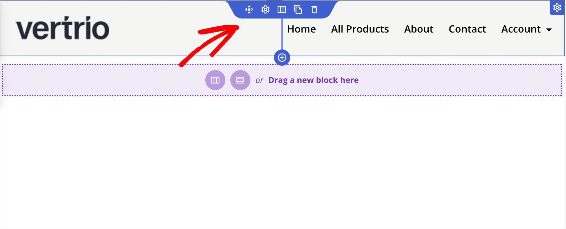 hover a mouse over your header