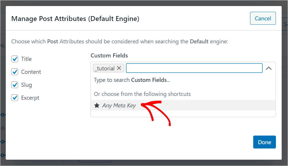 choose Any Meta Key