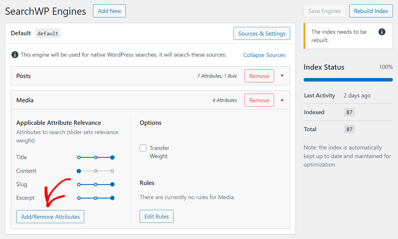 click Add Remove attributes within the Media source