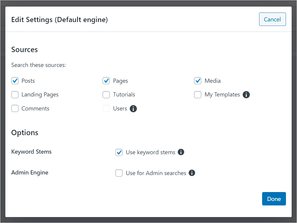 search sources