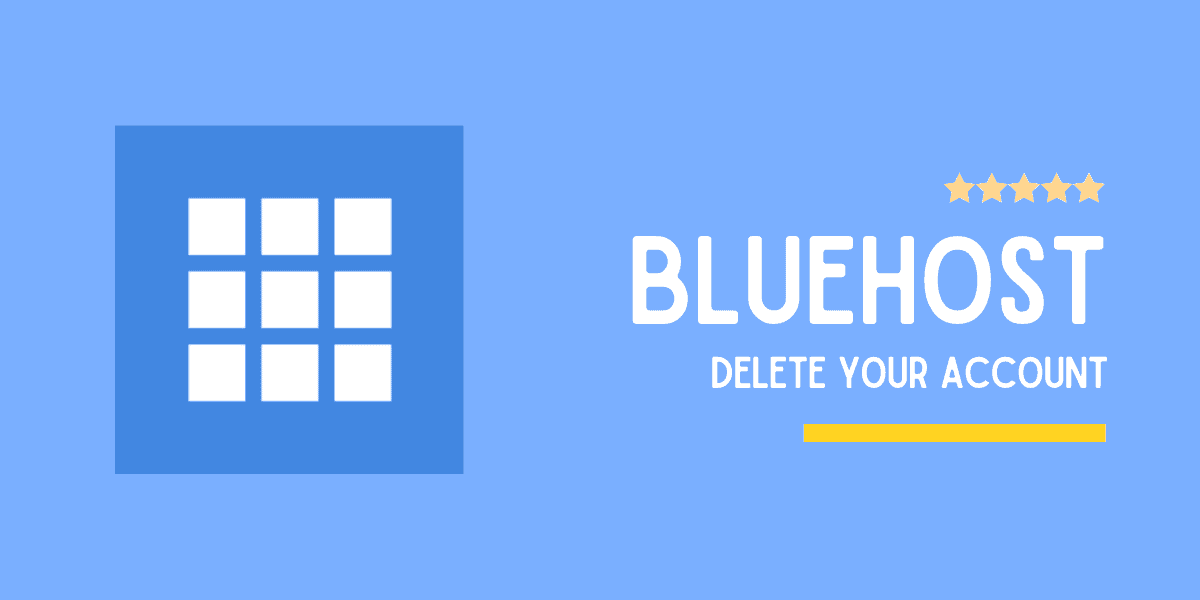 cancella l'account bluehost