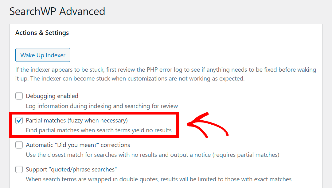 enable fuzzy search with SearchWP