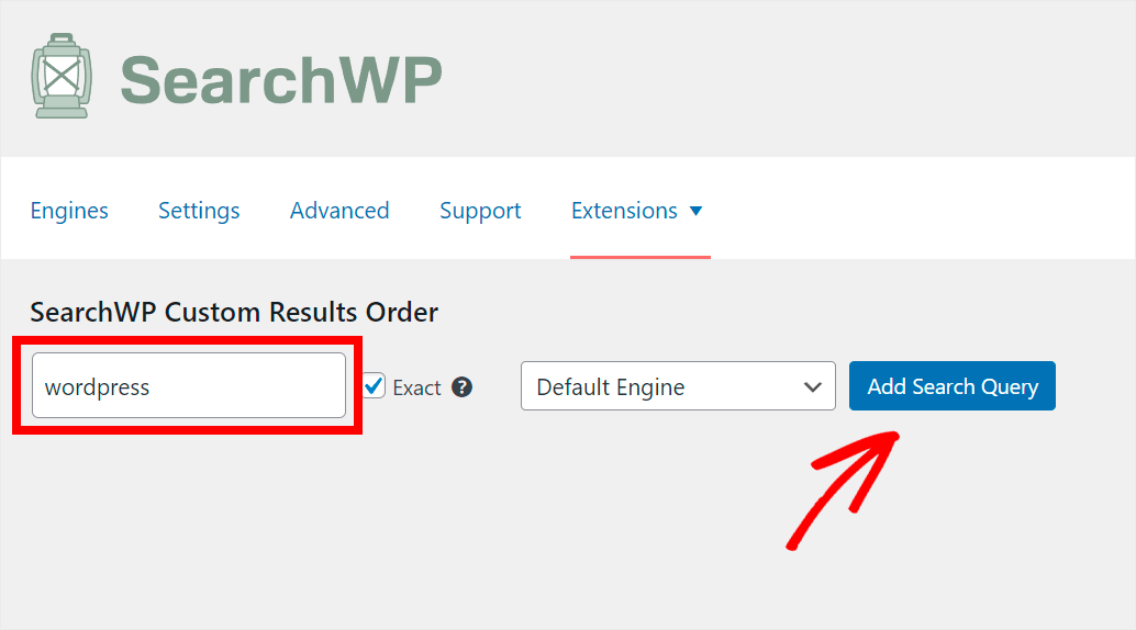 press Add Search Query