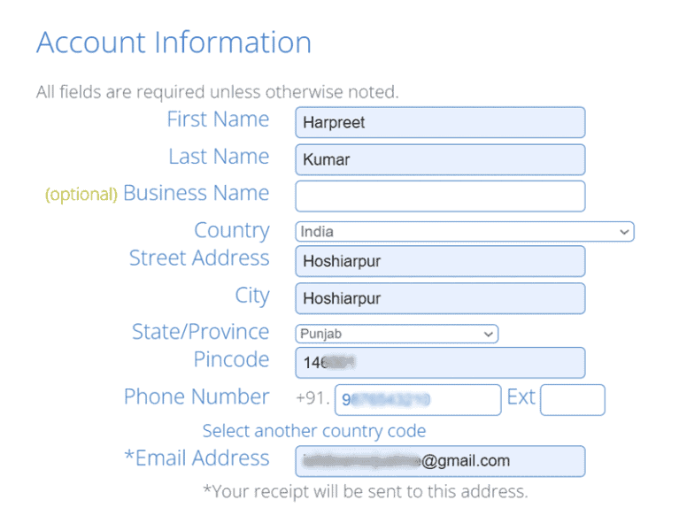 bluehost hesabı oluştur