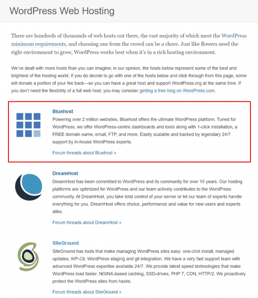bluehost wordpress ホスティング