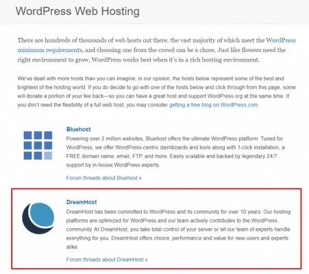 Dreamhost WordPress-Hosting