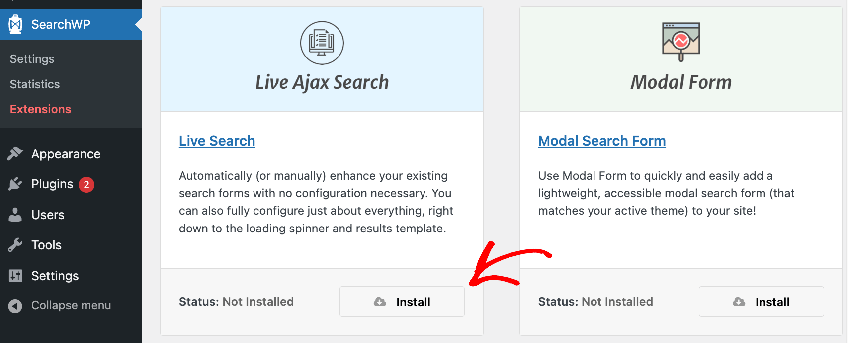 install Live Ajax Search