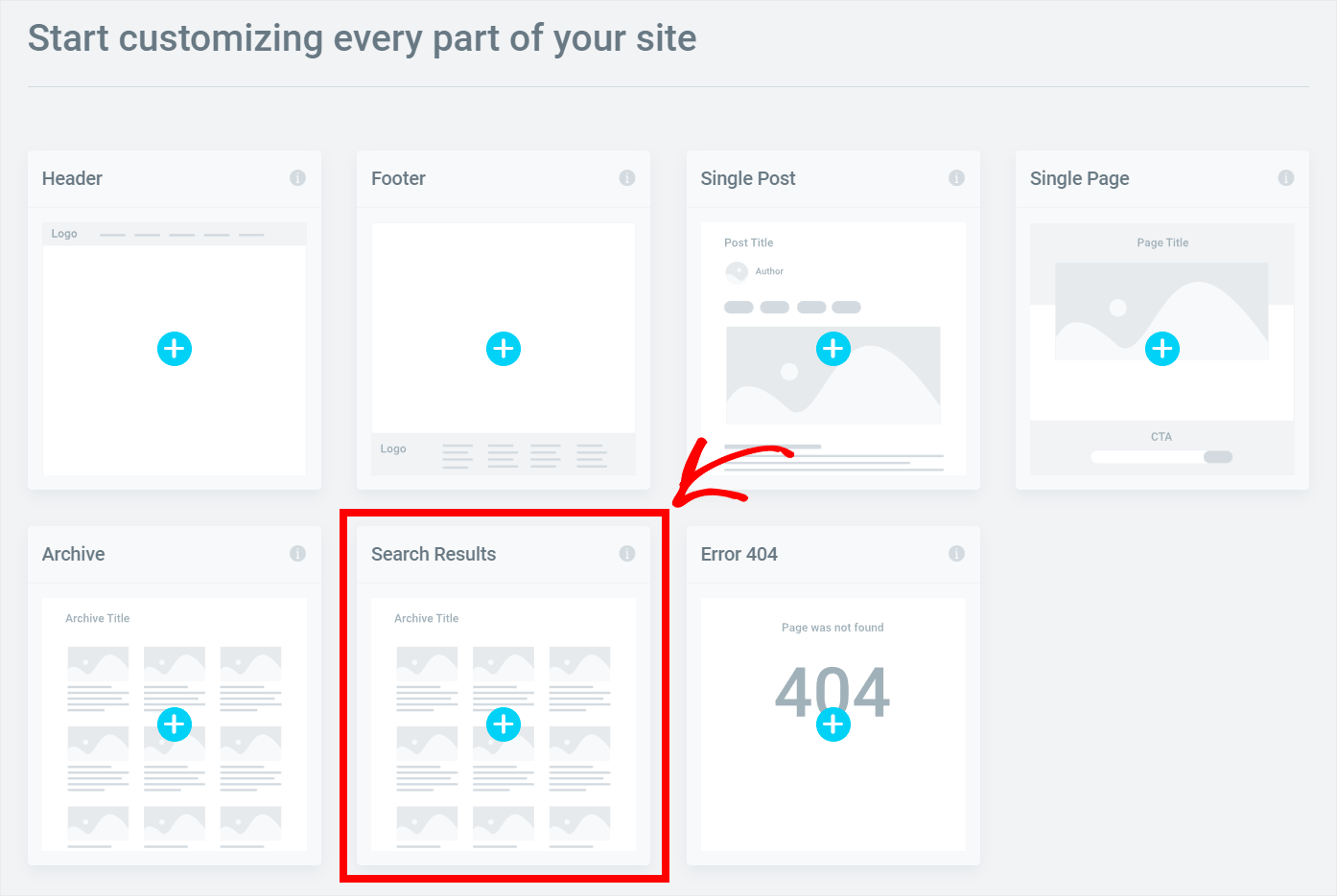 choose the Search Results template