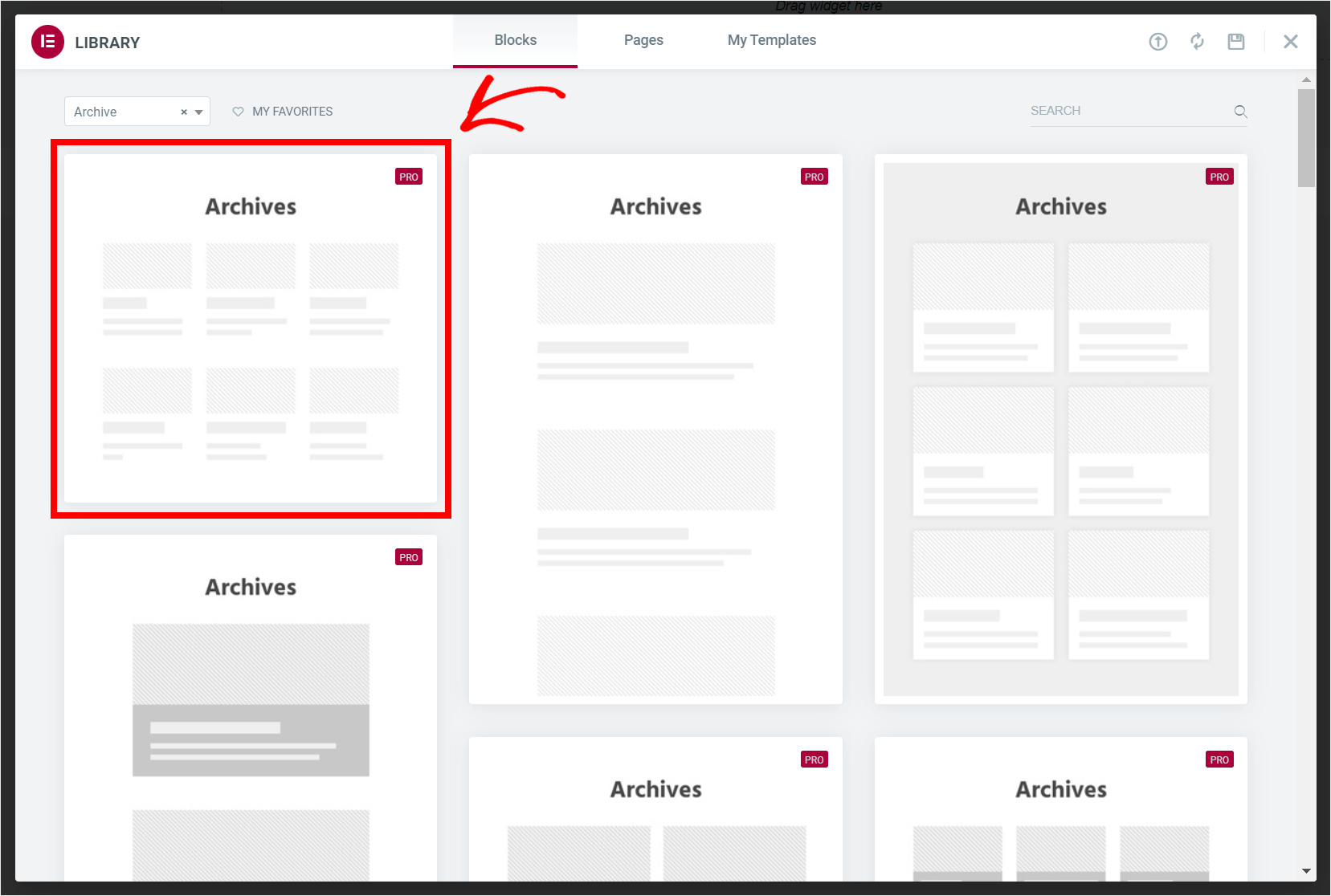 choose one of the archives templates