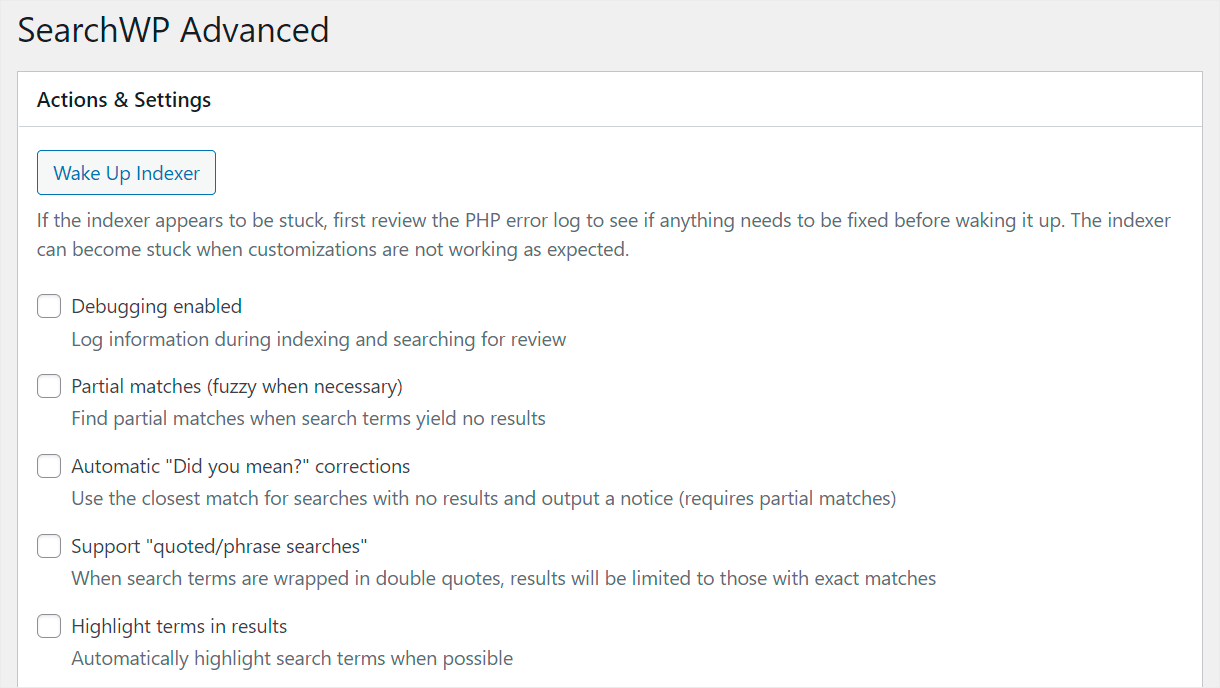 the Advanced tab