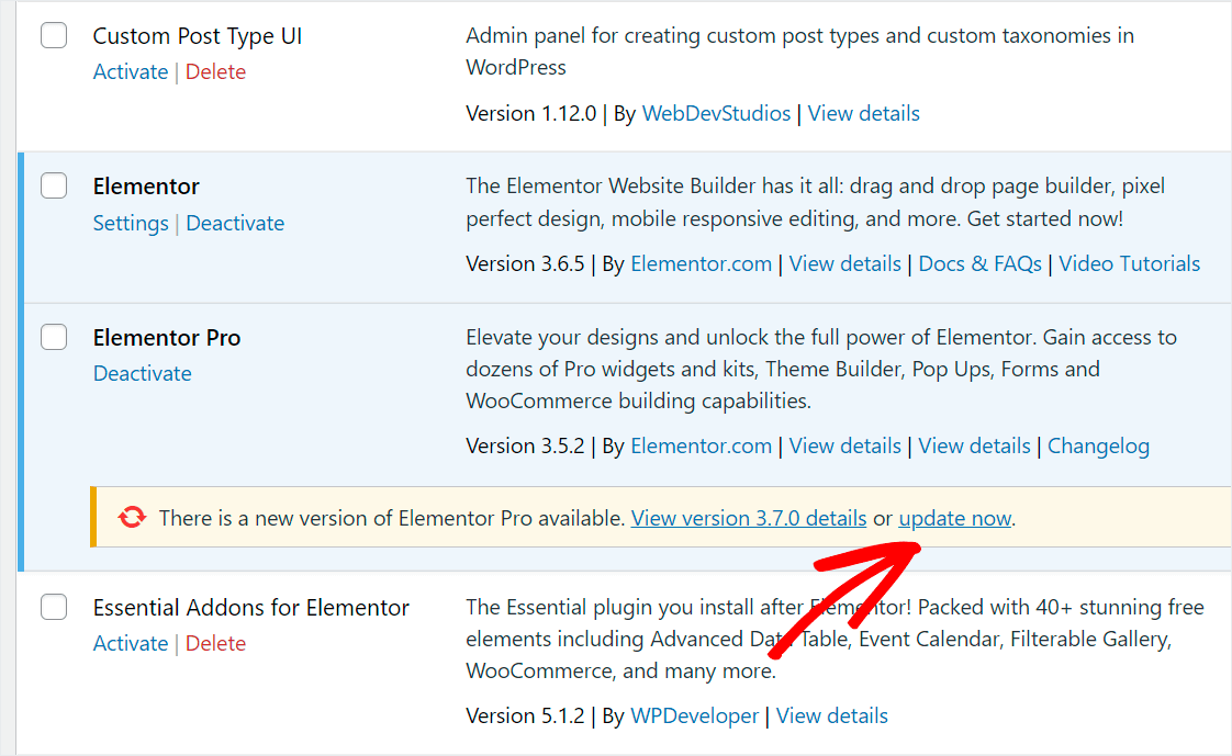 update your plugin