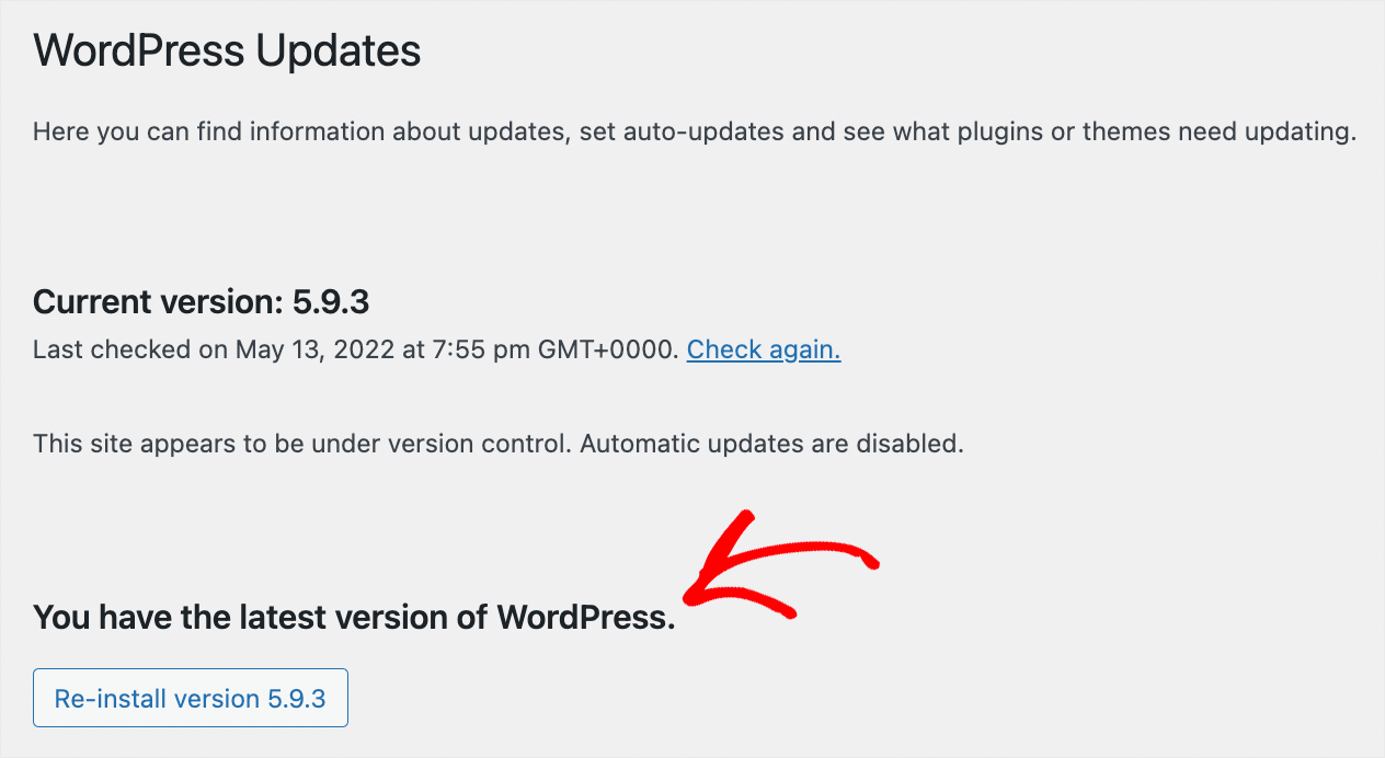 check your WordPress version