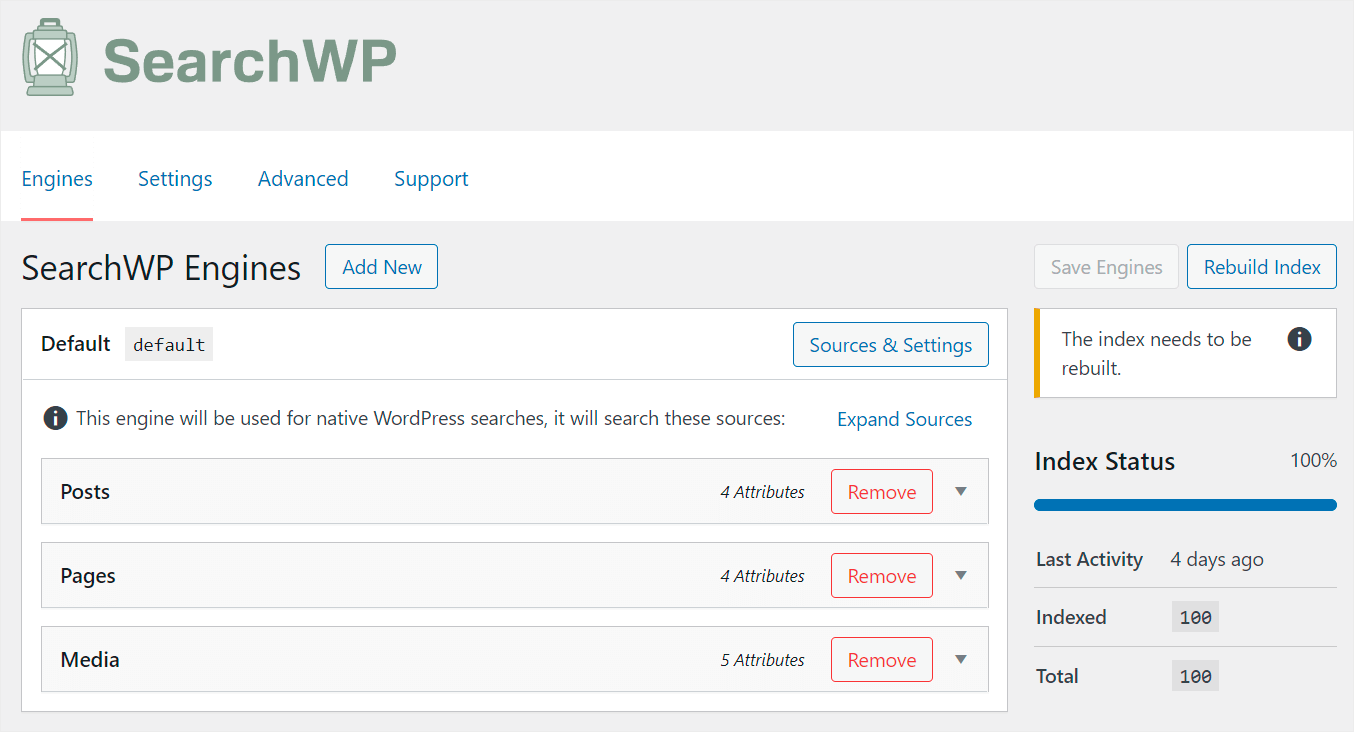 SearchWP search engines