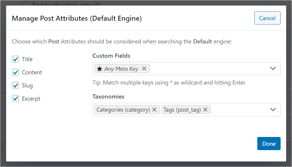 manage post attributes