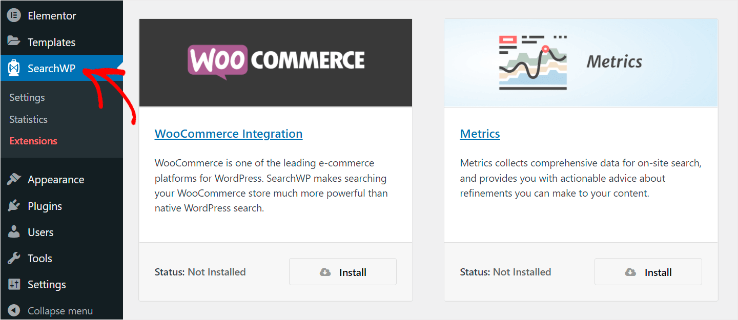 click SearchWP