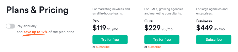 prix des forfaits semrush