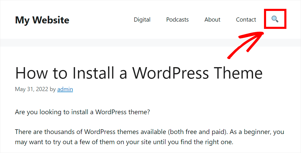 add a search form to the navigational bar