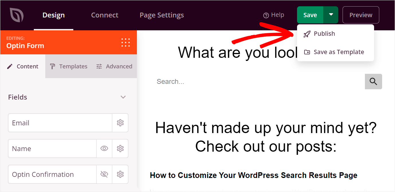 press the Publish button