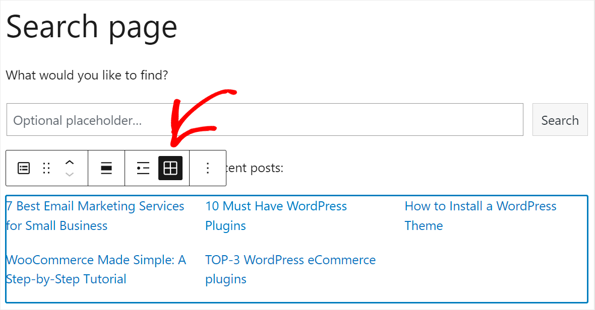 change the layout to grid