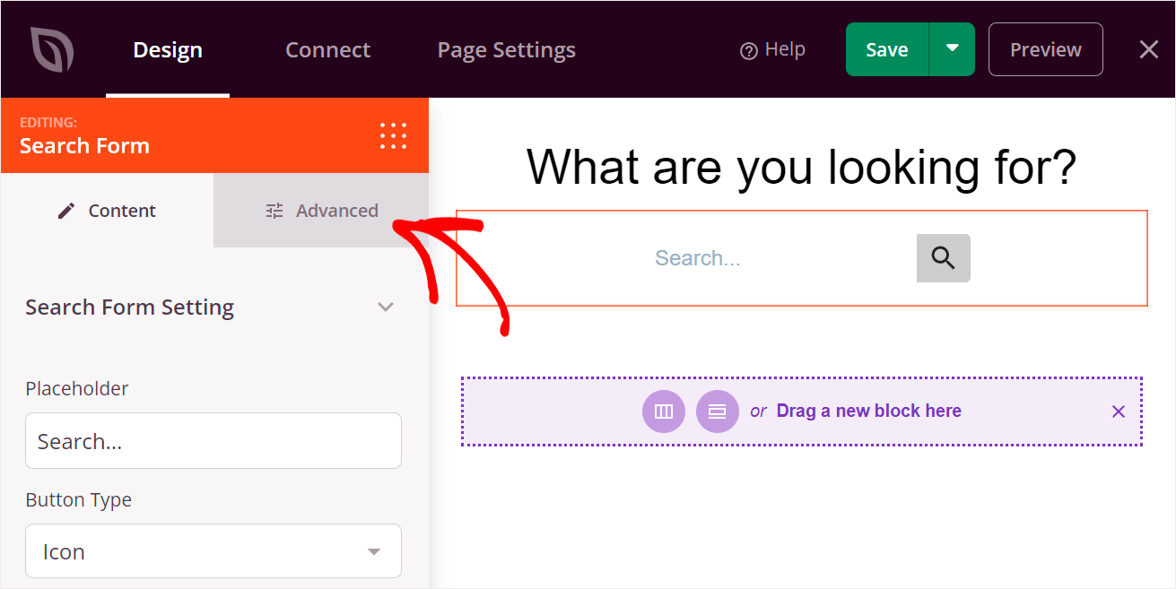 switch to the Advanced tab