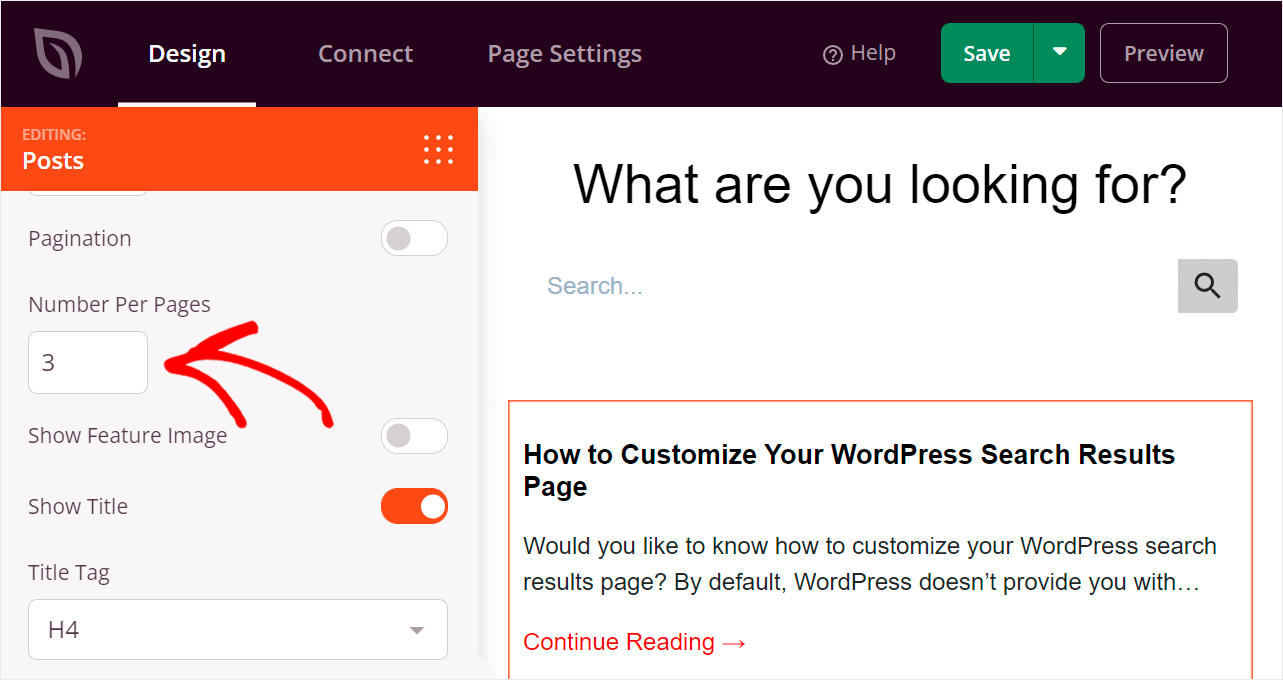 set the number of posts per page