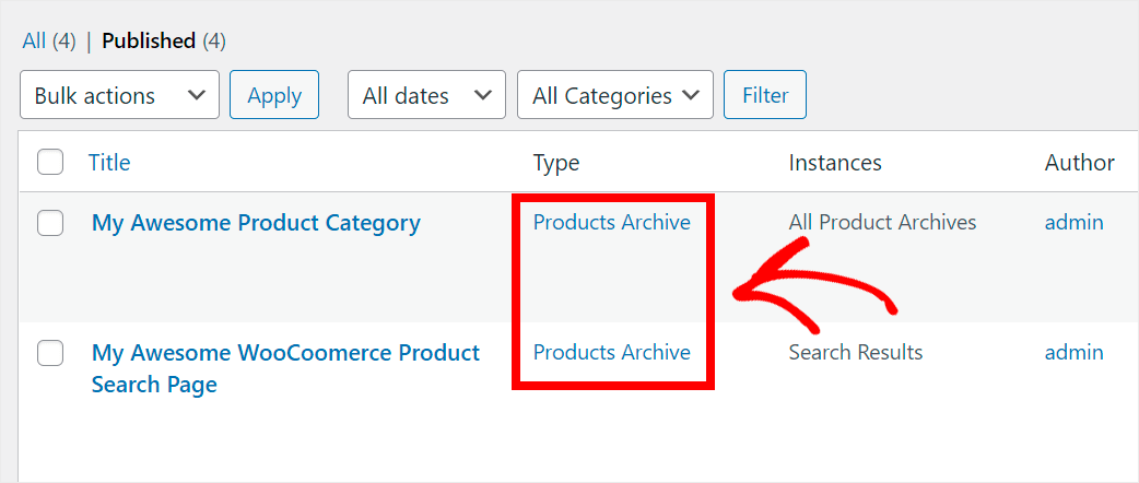 check if there are 2 Product Archive templates