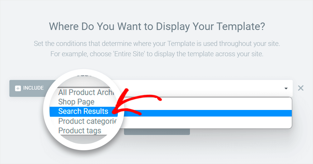 choose the Search Results option
