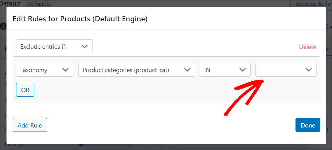 type the name of category you want to exclude