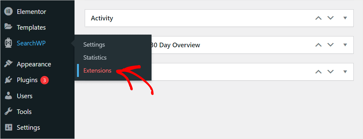 navigate to Extensions