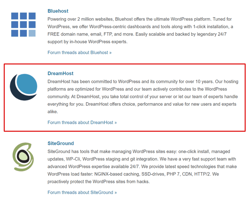 hébergement wordpress