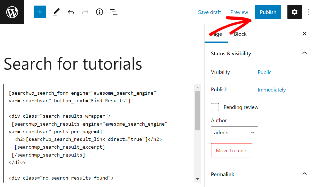click Publish
