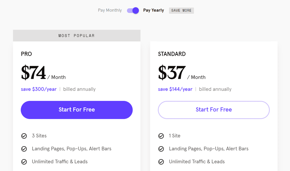 Preise für Leadpages