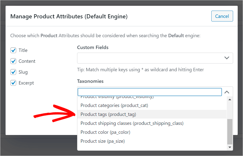 how to search by product tags in WooCommerce