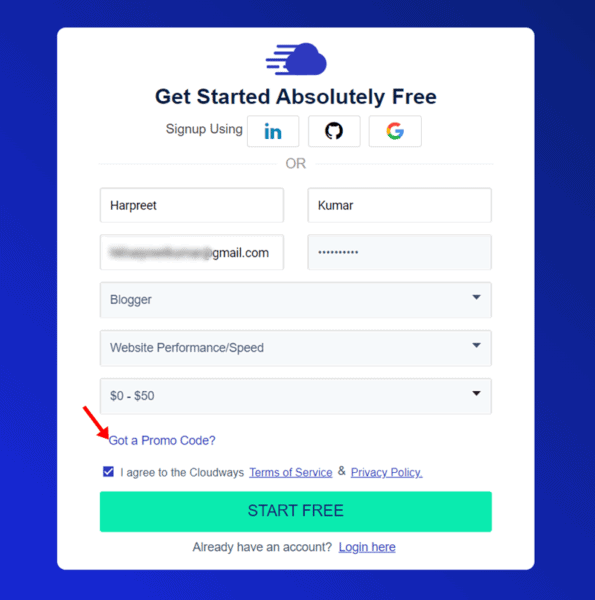 cloudways ücretsiz deneme