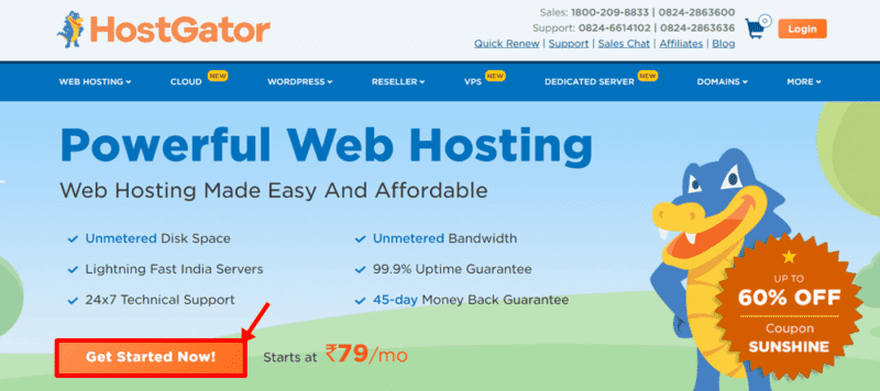 hostgator الهند